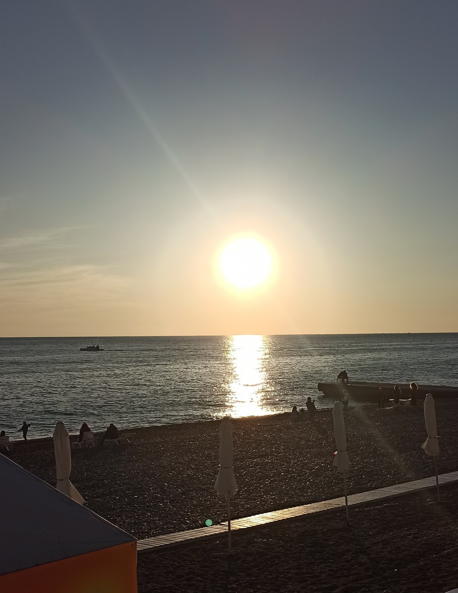 Вечерний закат на море