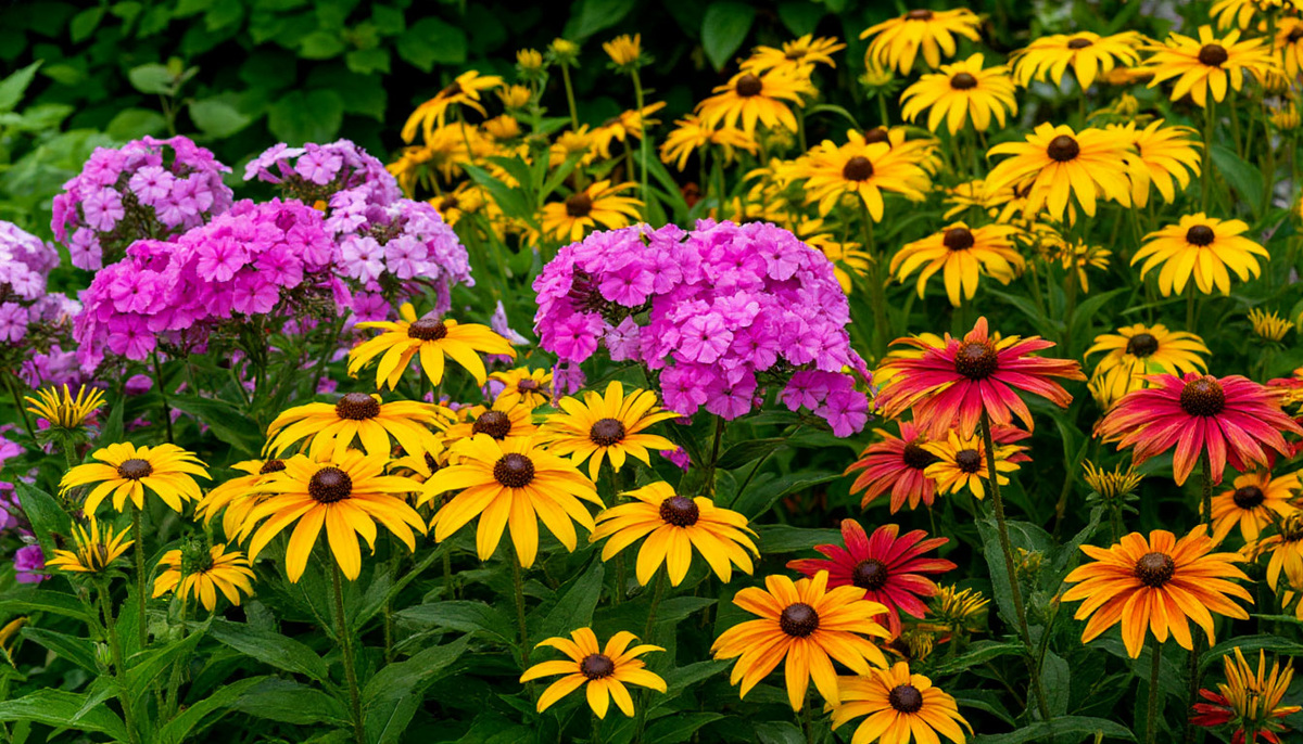 Флокс и Рудбекия