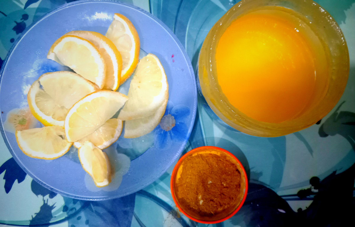 Лимон, куркумы, мёд