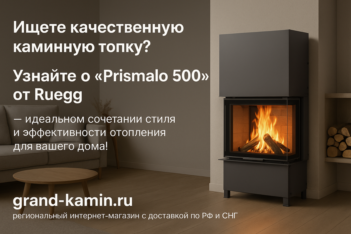    Как создать идеальный уютный уголок: каминная топка Prismalo 500 от Ruegg для вашего дома Kamin