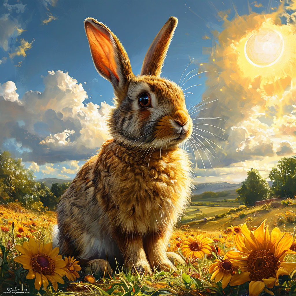 Солнечный Зайчик и Солнце Красное. Изображение создано автором в Шедеврум