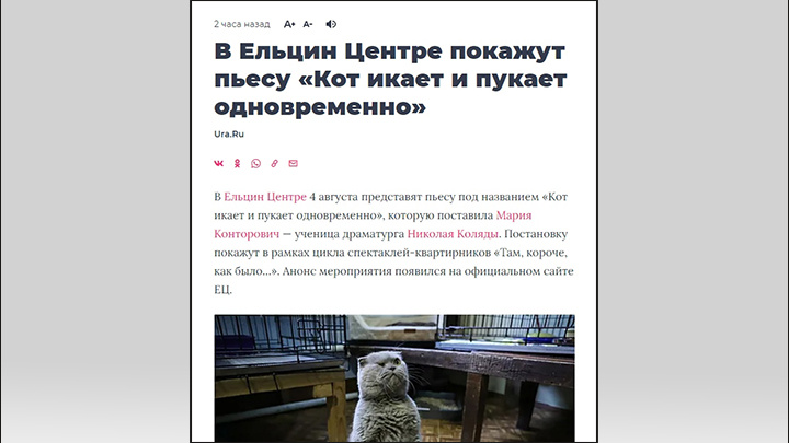    Один из перформансов ЕЦ, название которого говорит само за себя. Скриншот: Ура.ru