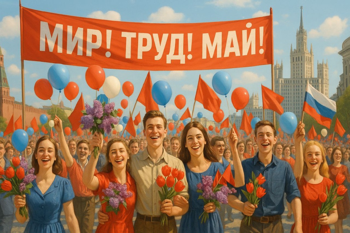Сгенерировала нейросетью для этой первомайской заметки.