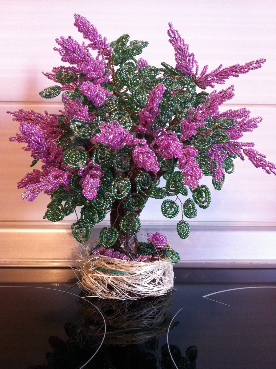 Сирень из бисера_работа автора