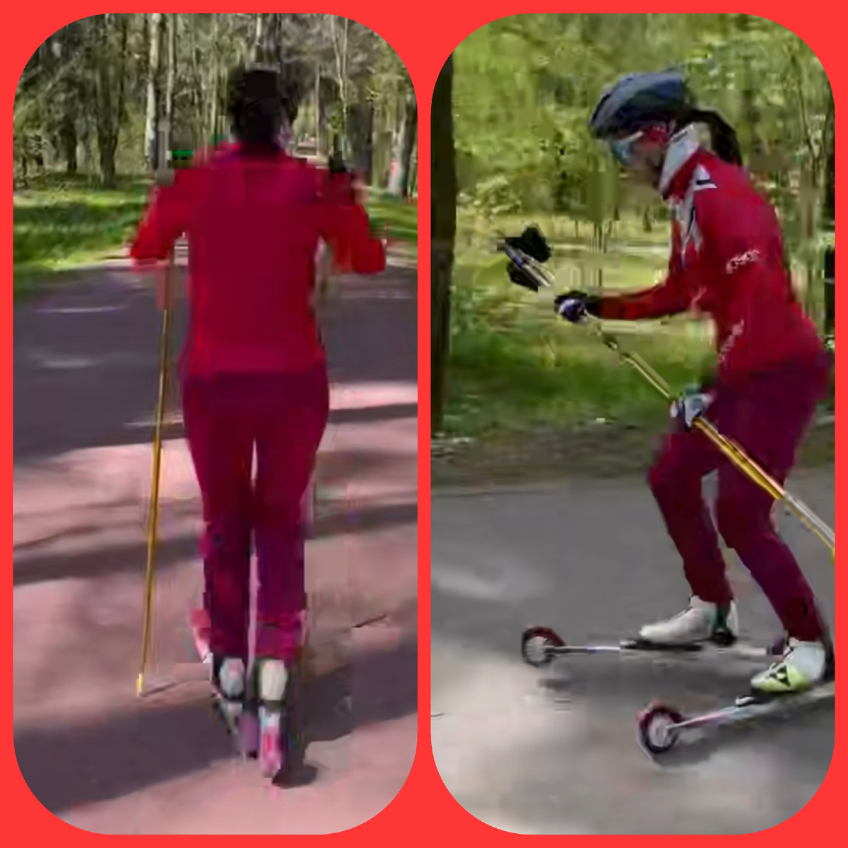 Ника внимает тренеру и готовится вернуться в лыжи, уже став мамой👏👏👏