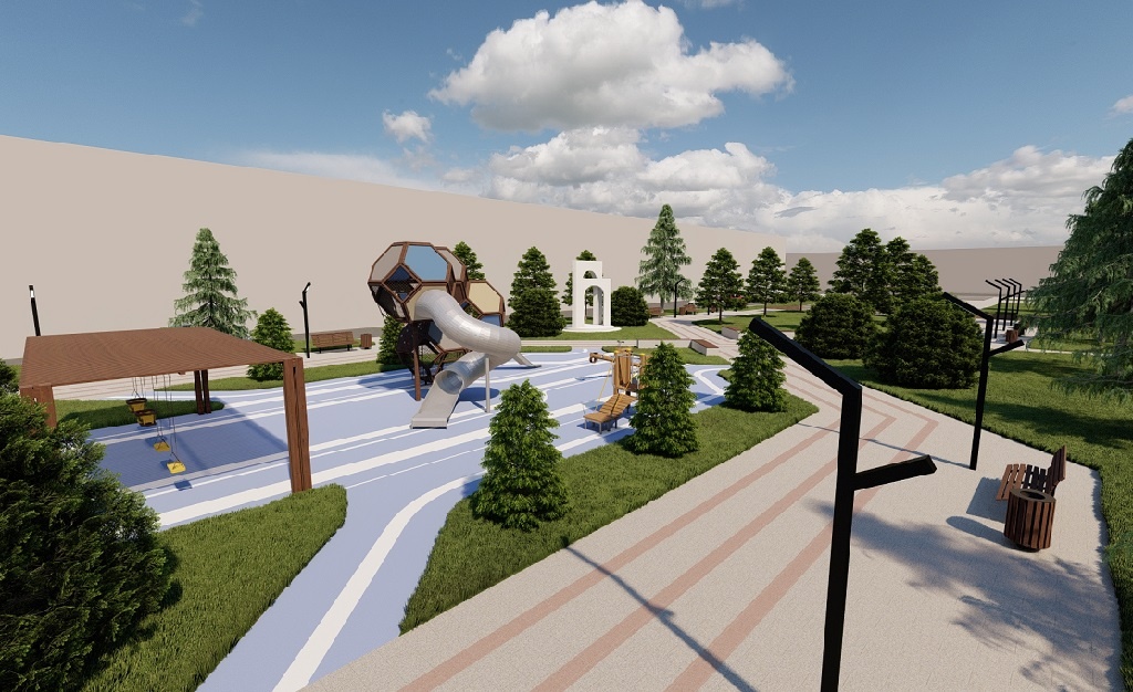 эскиз проекта благоустройства Майской площади в Кимрах (2 этап)