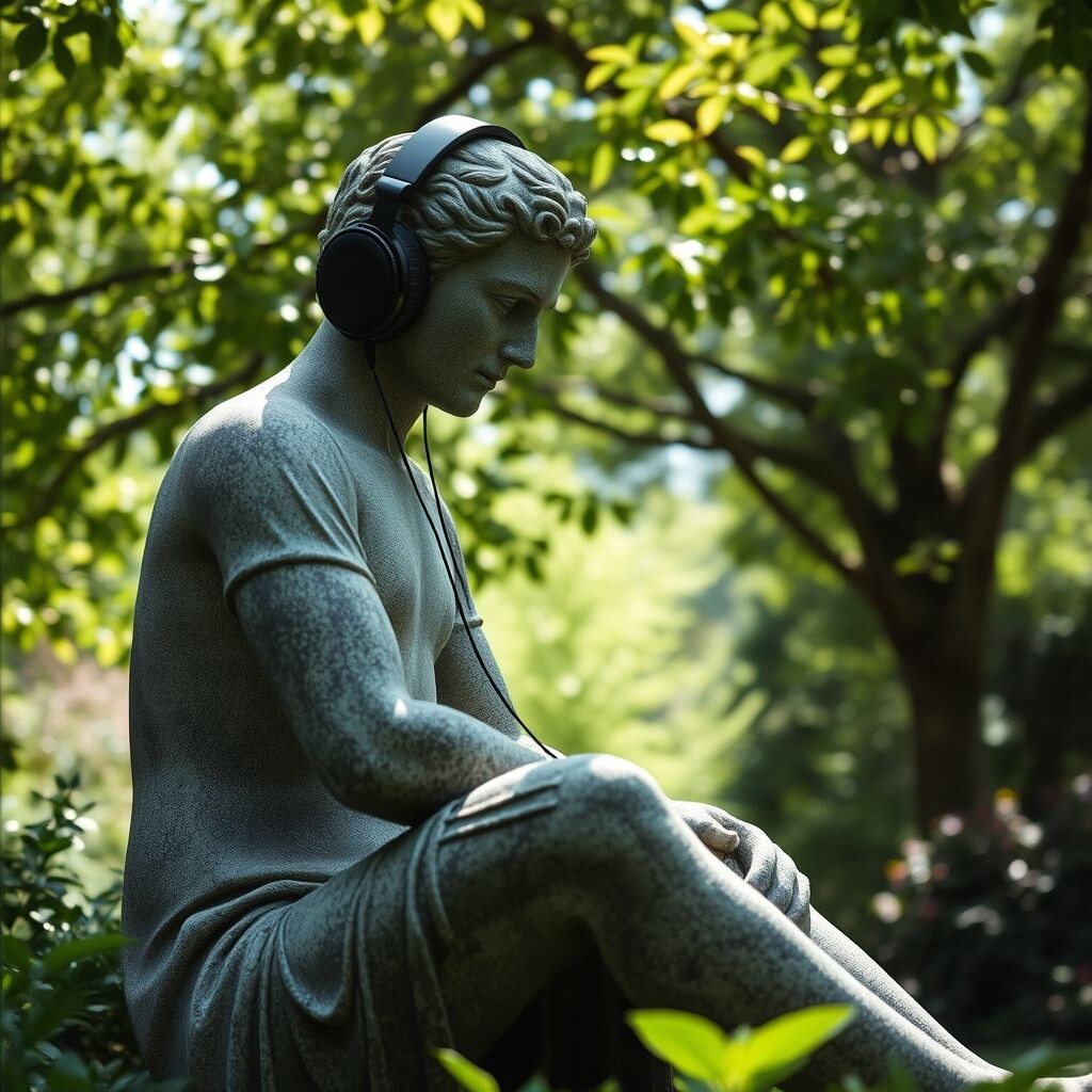 Статуя «в наушниках»