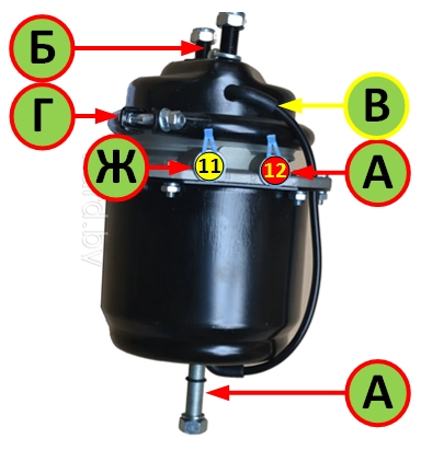 Как безопасно заменить диафрагму на тормозной камере энергоаккумулятора?