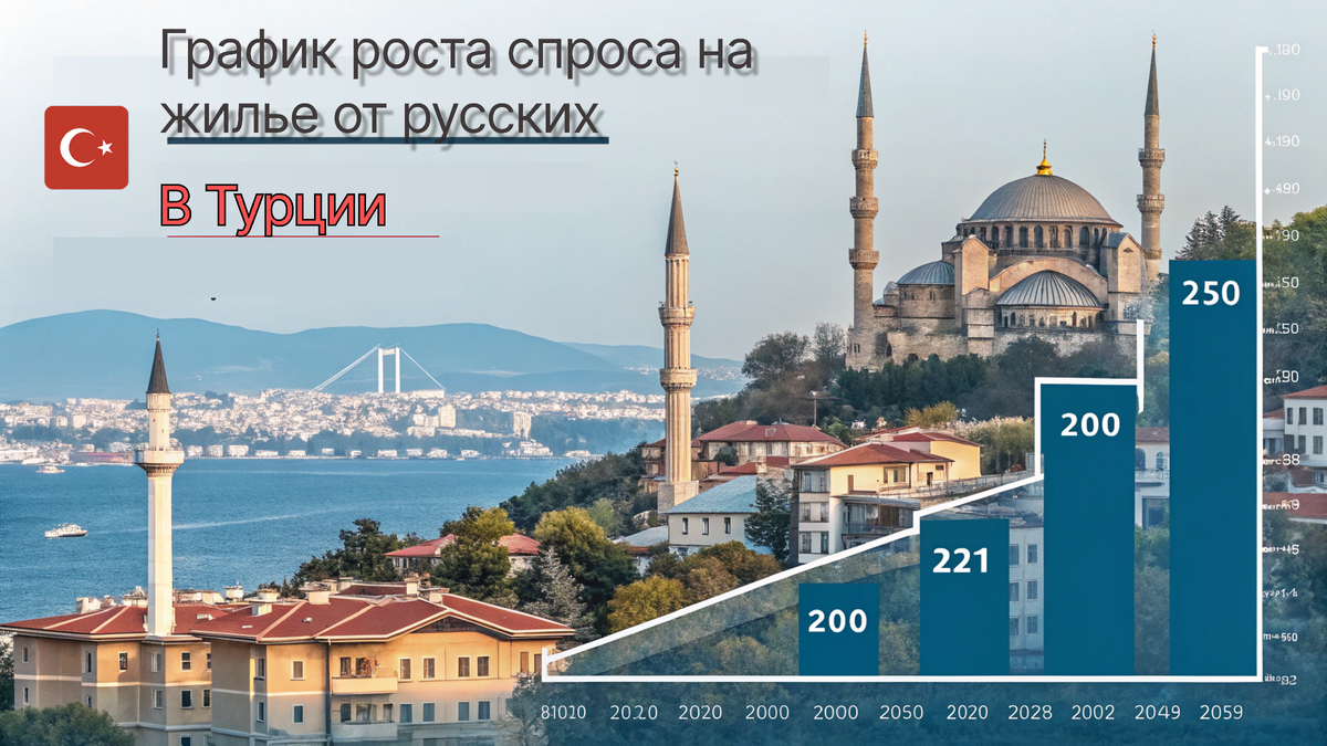 График роста спроса на жилье от русских в Турции с перспективой до 2059