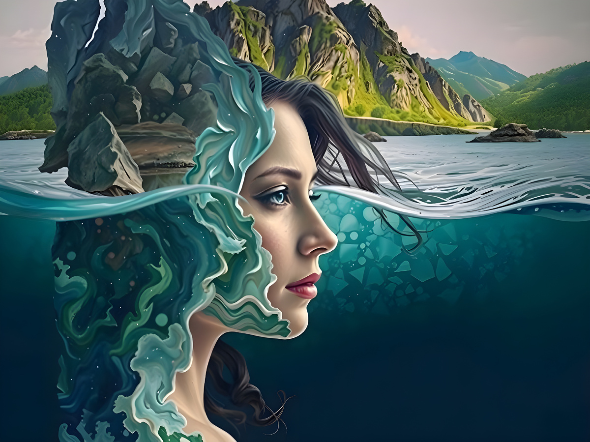 Любуюсь. Иллюстрация создана с помощью нейросети Flux Schnell и программы Photoshop.