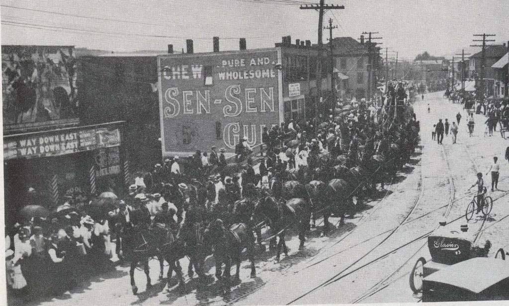 Упряжка в 40лошадей в 1903 году