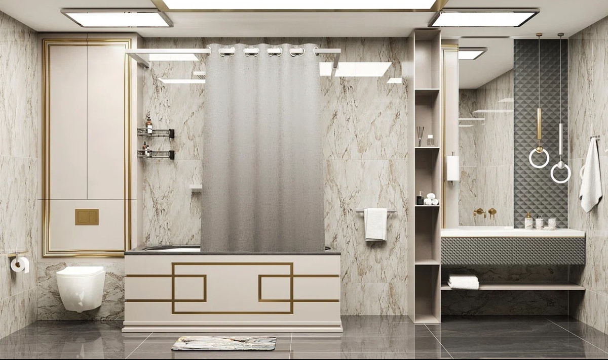 Комплект INHOMEKA «Ар-деко серый мрамор» 