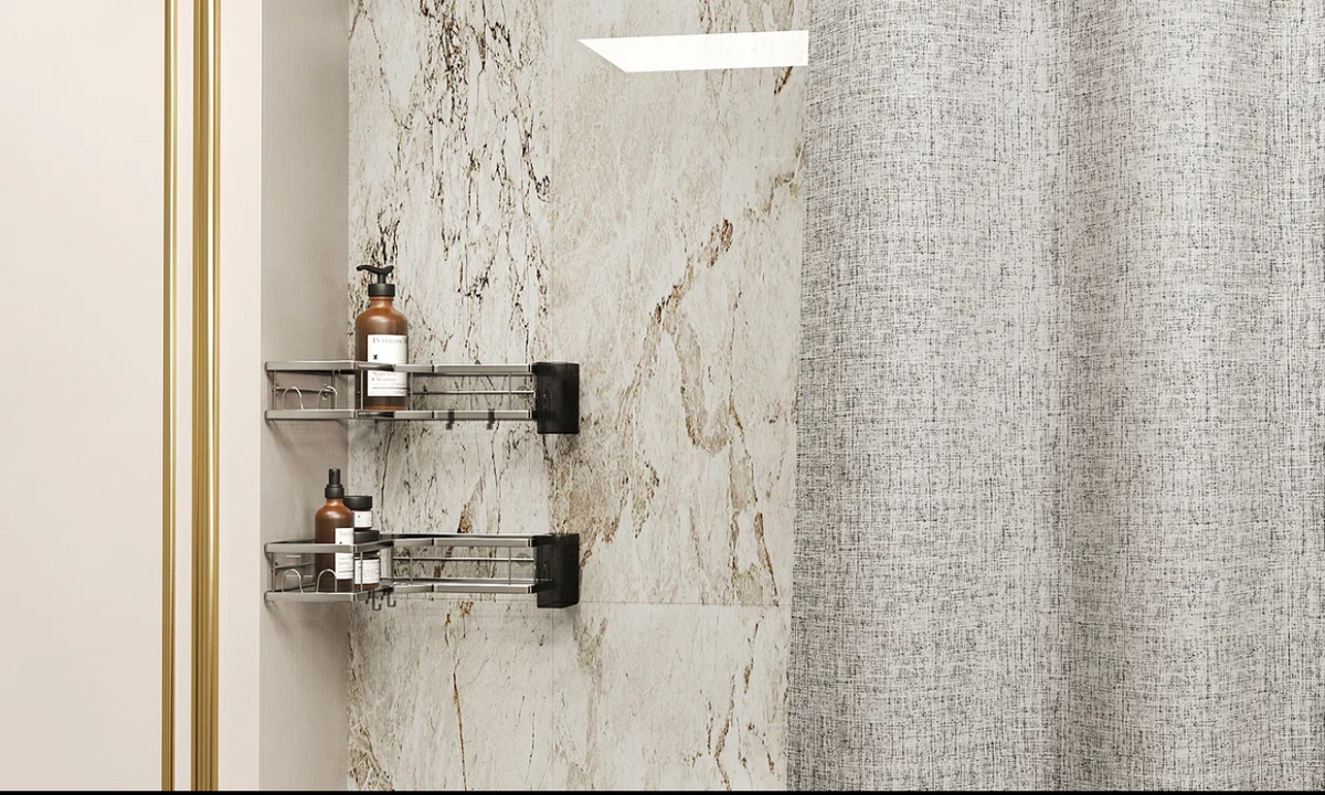 Полки для ванной из комплекта INHOMEKA «Ар-деко серый мрамор» 