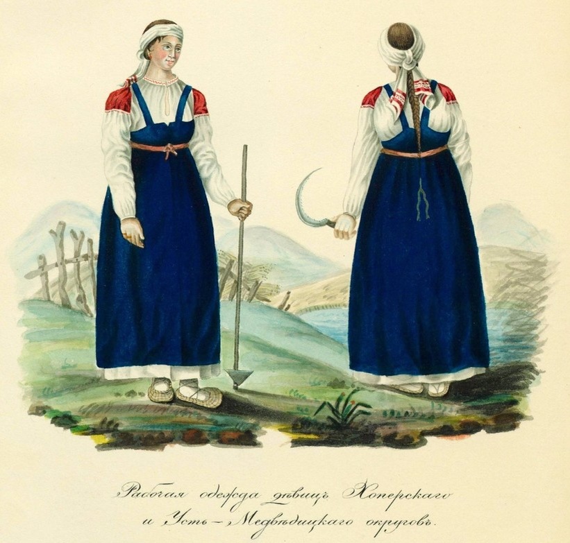 Казачки на рисунках историка А. Ригельмана