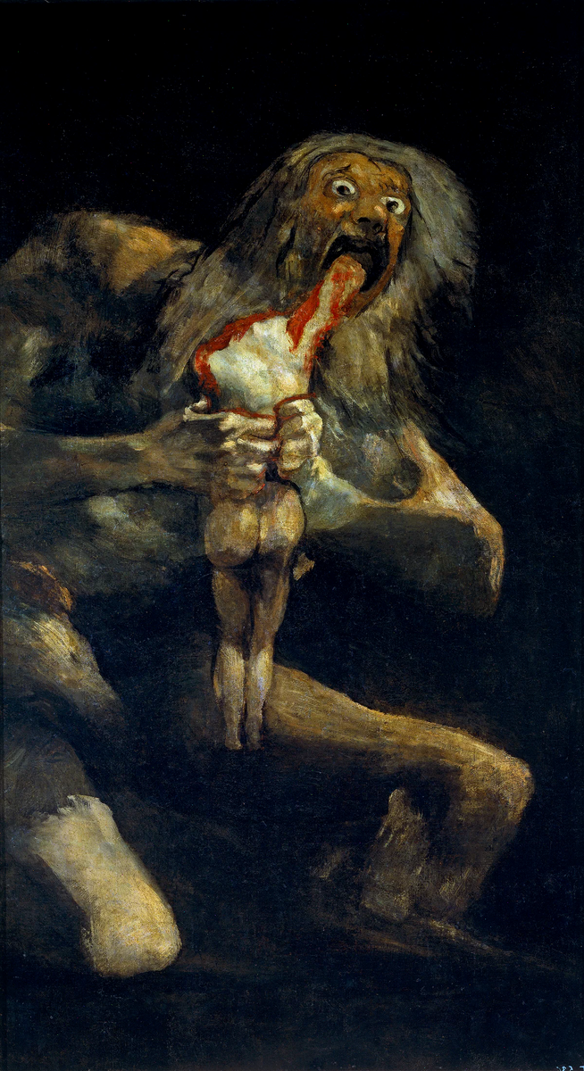 «Сатурн, пожирающий своего сына» роспись испанского художника Франсиско Гойи