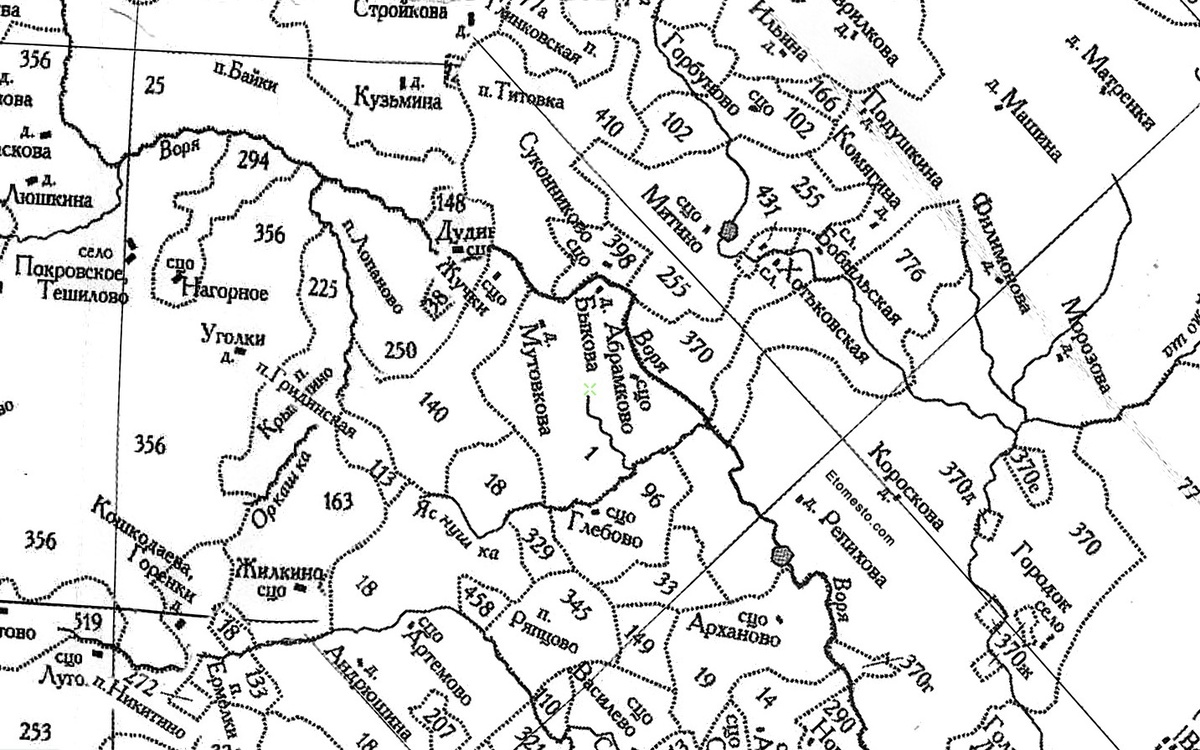 Карта уездов Земли Московской губернии в XVIII веке. Фрагмент.