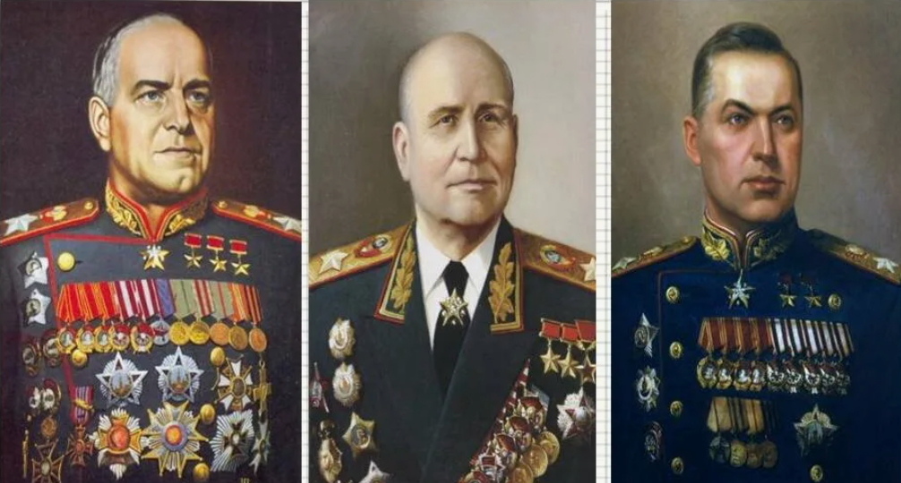 Маршалы Жуков, Конев, Рокоссовский