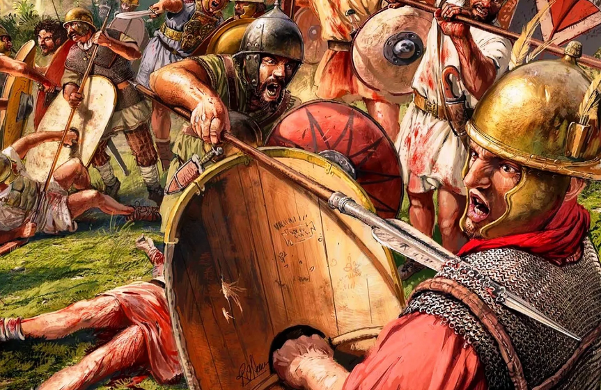 Римские легионеры противостоят врагу