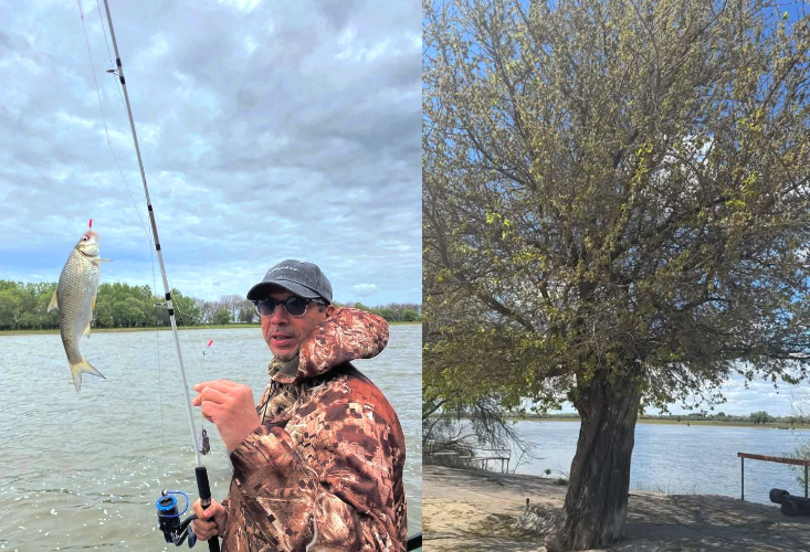 Буквально недавно актёр рыбачил в Астрахани