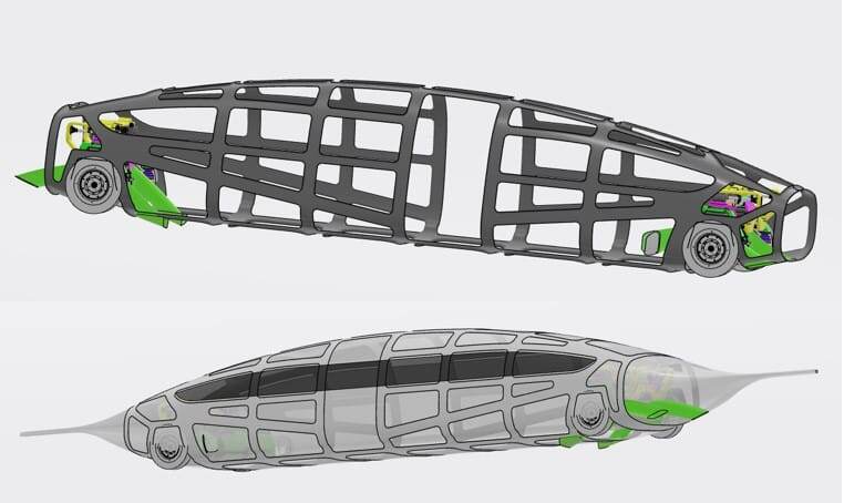    Каркас и корпус U5-75304 из углепластика / © Unitsky String Technologies Inc
