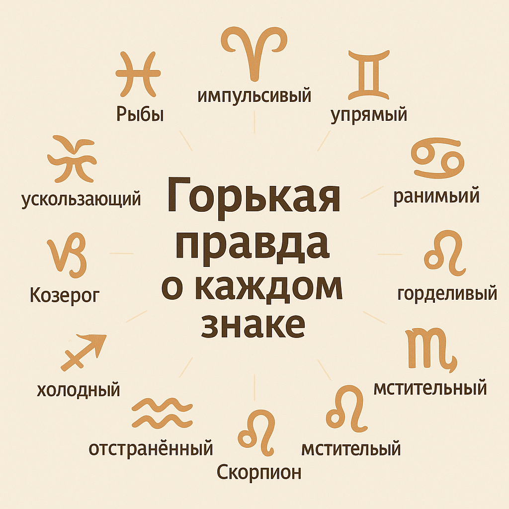 Худшие черты каждого знака зодиака — горькая правда о нас самих