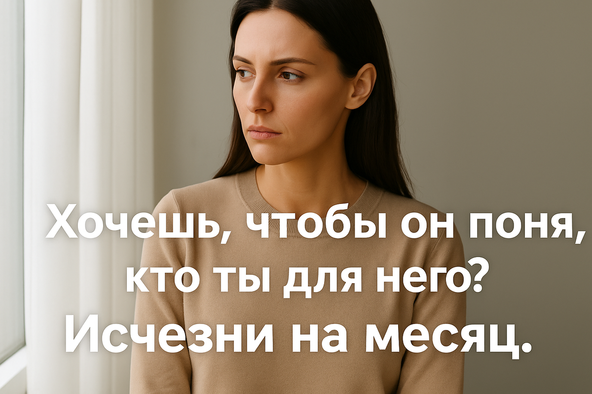 Хочешь, чтобы он понял, кто ты для него? Исчезни на месяц.
