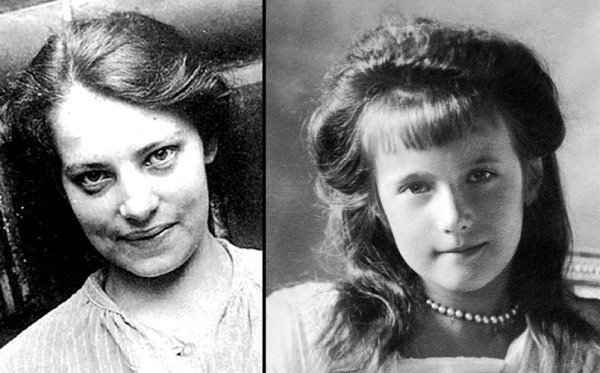 Анна Андерсон (слева) и Анастасия Романова (справа)