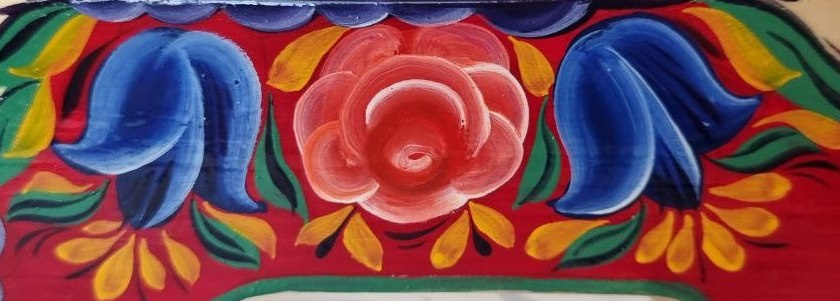 Костромской тюльпан. Костромская роспись. (по мотивам музейных экспонатов), художник Амосова Н. (Кострома, 2025г.)