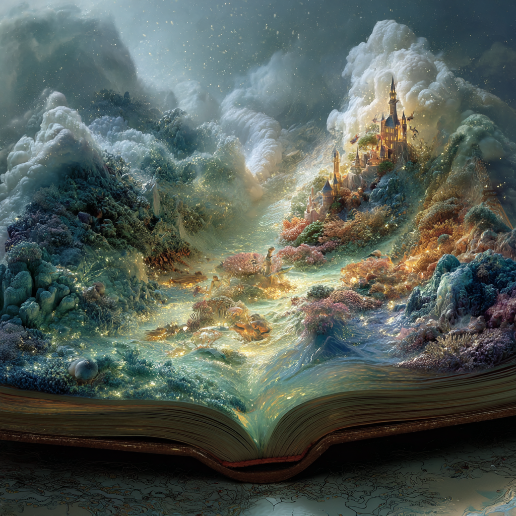 Волшебный и неожиданный мир рассказов. Иллюстрацию делала с помощью нейросетей