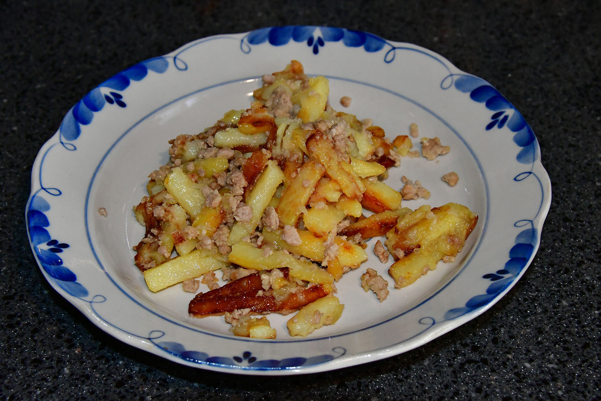 Картофель с мясным фаршем
