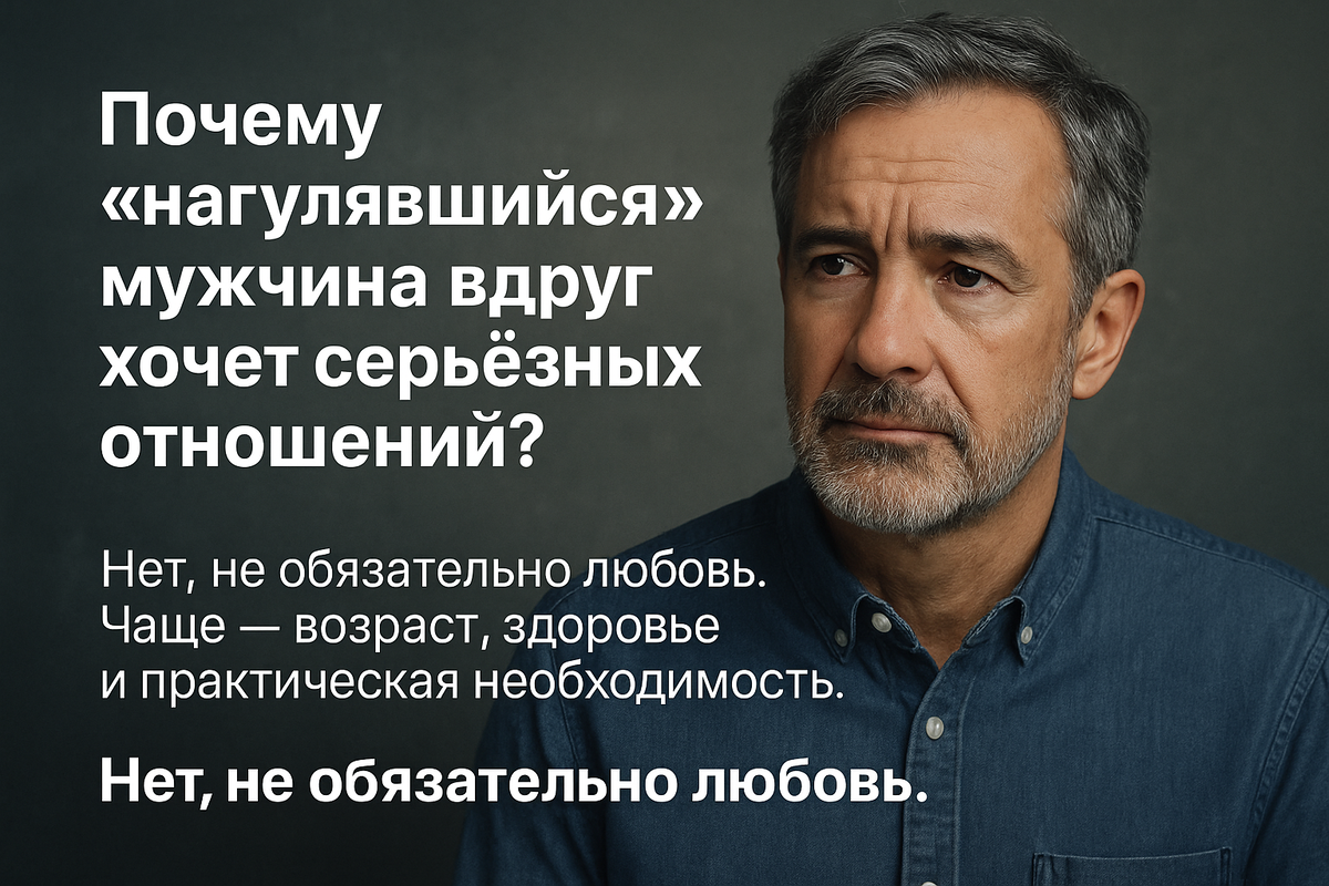 Почему «нагулявшийся» мужчина вдруг хочет серьёзных отношений?