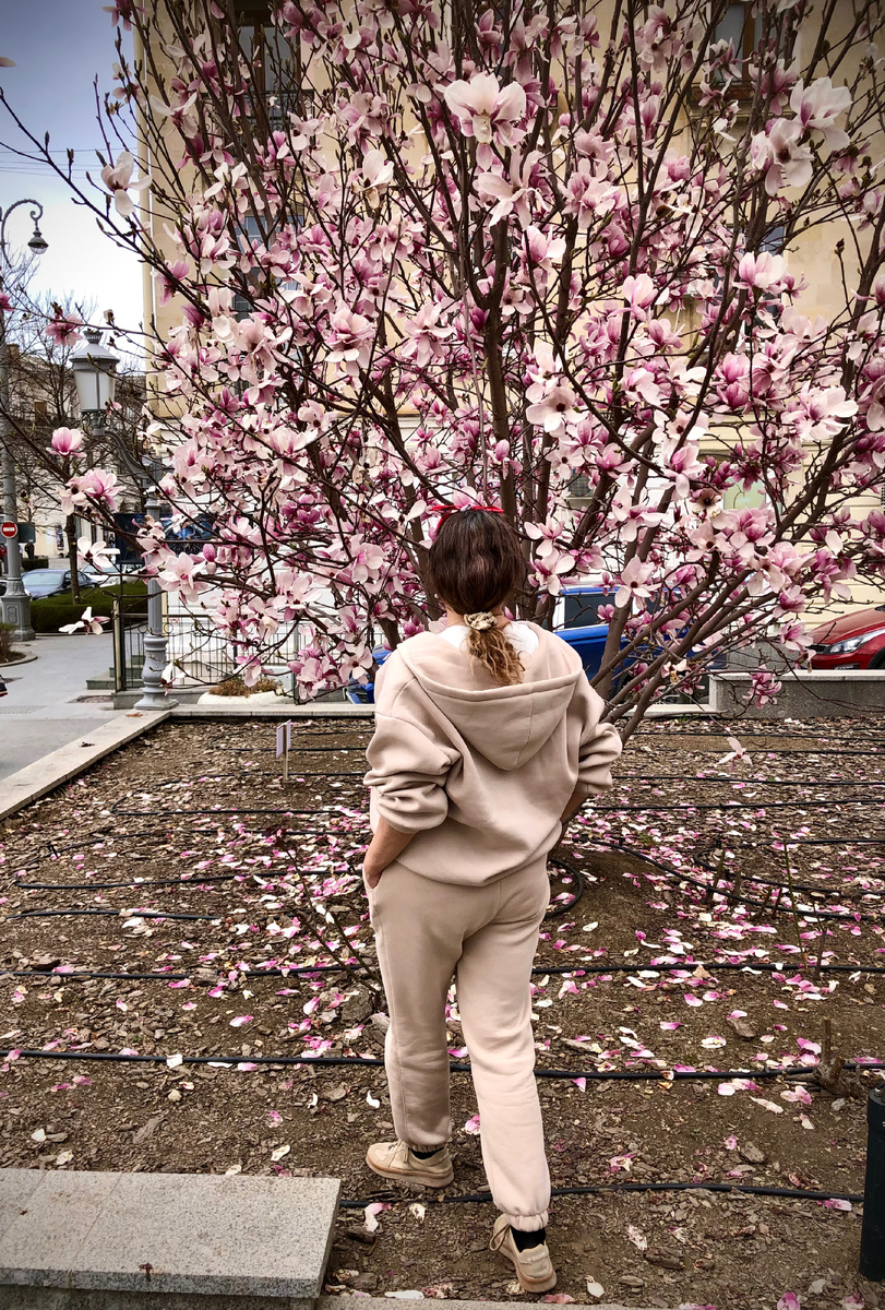 На фото: я восхищаюсь магнолией