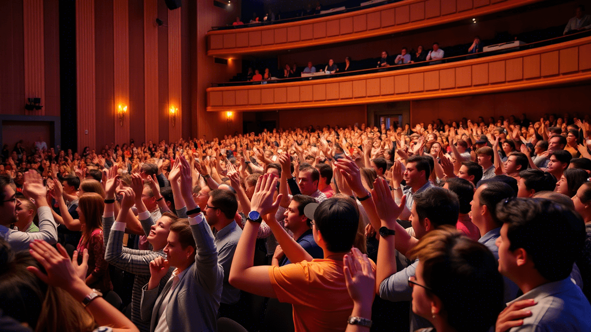    Люди на концертах начинают хлопать хаотично, но затем хлопки начинают звучать в унисон