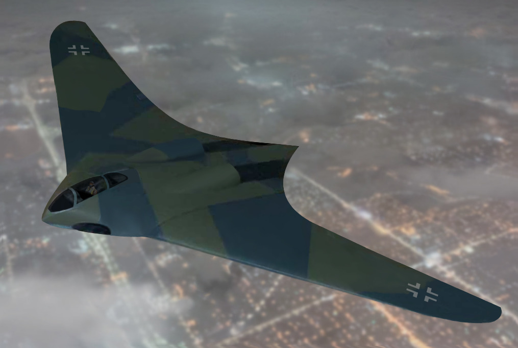 Художественная визуализация Horten Ho 229 в полёте — одного из самых необычных и опередивших своё время проектов нацистской Германии. Обтекаемый летающий крылатый аппарат выглядит почти как современный стелс.

Изображение: FOX 52 / Wikimedia Commons
Лицензия: CC BY-SA 4.0