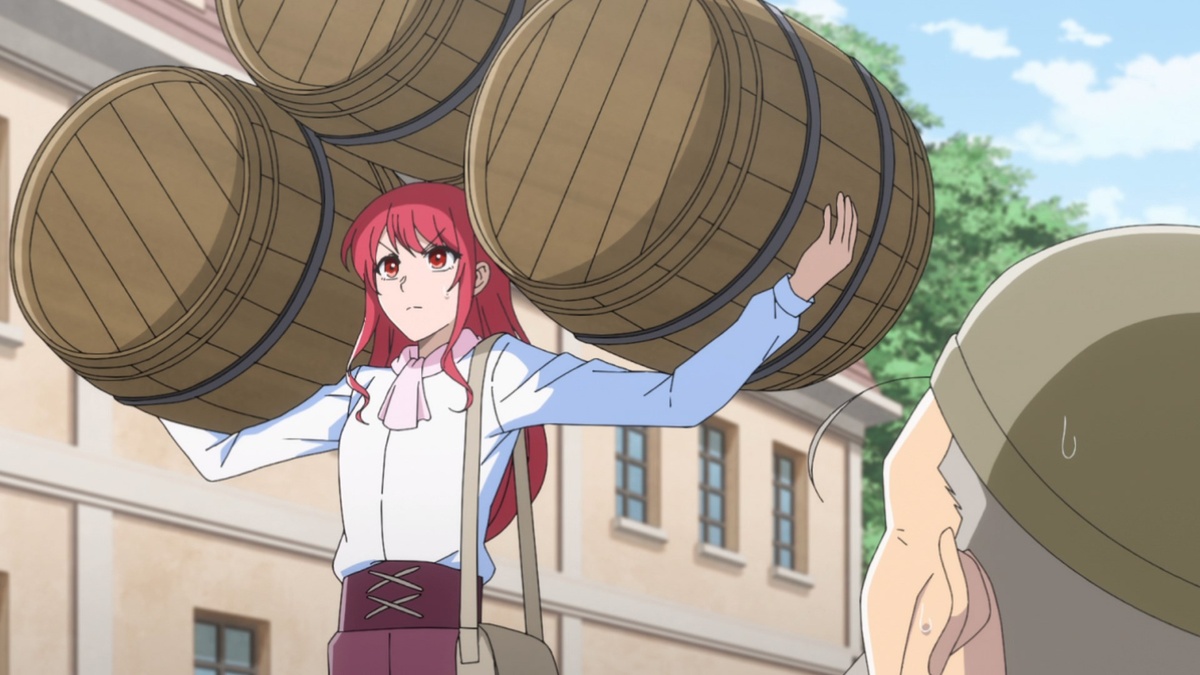 Кадр из аниме "Дочь, которую защищал бог горилл, любима королевскими рыцарями"