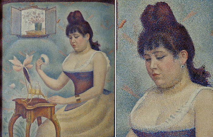 Жорж-Пьер Сёра “Пудрящаяся девушка”. Точечные техники рисования. 