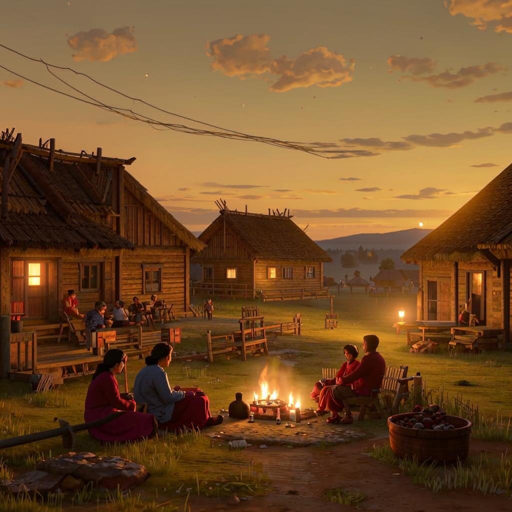 Такую картинку выдал искусственный интеллект по запросу "нарисуй картинку про жизнь без электричества". 