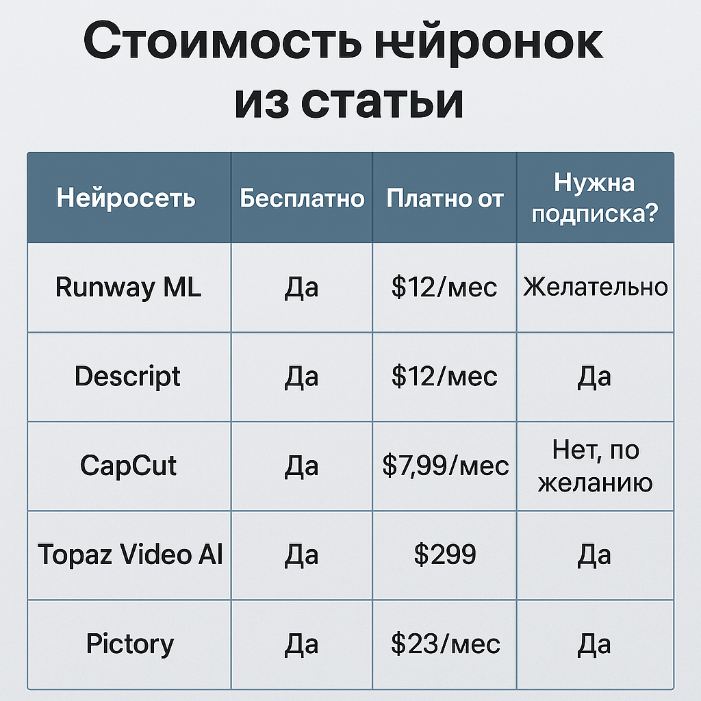 Сравнительная табличка