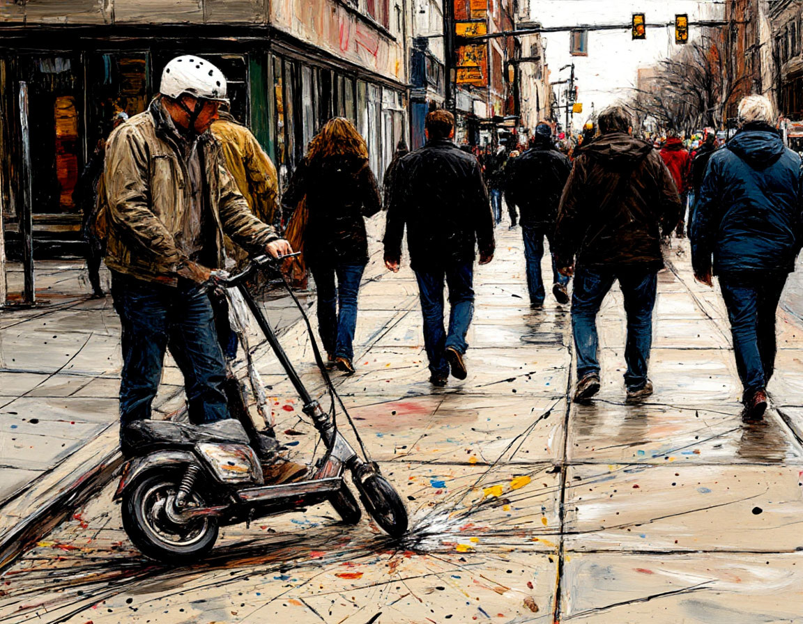 Тут немного упал, да еще прохожему ногу задел