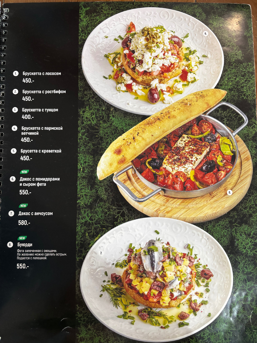 Страница меню