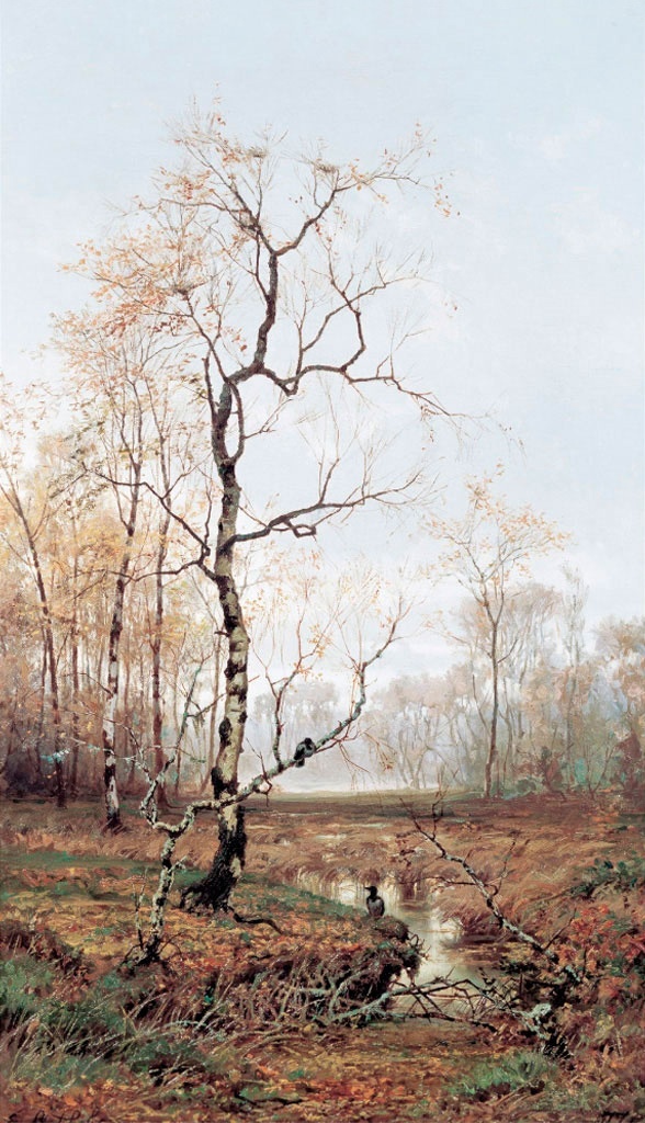 "В лесу. По весне", 1877 год. Холст, масло. 88 x 53 см. Государственный музей изобразительных искусств Республики Татарстан