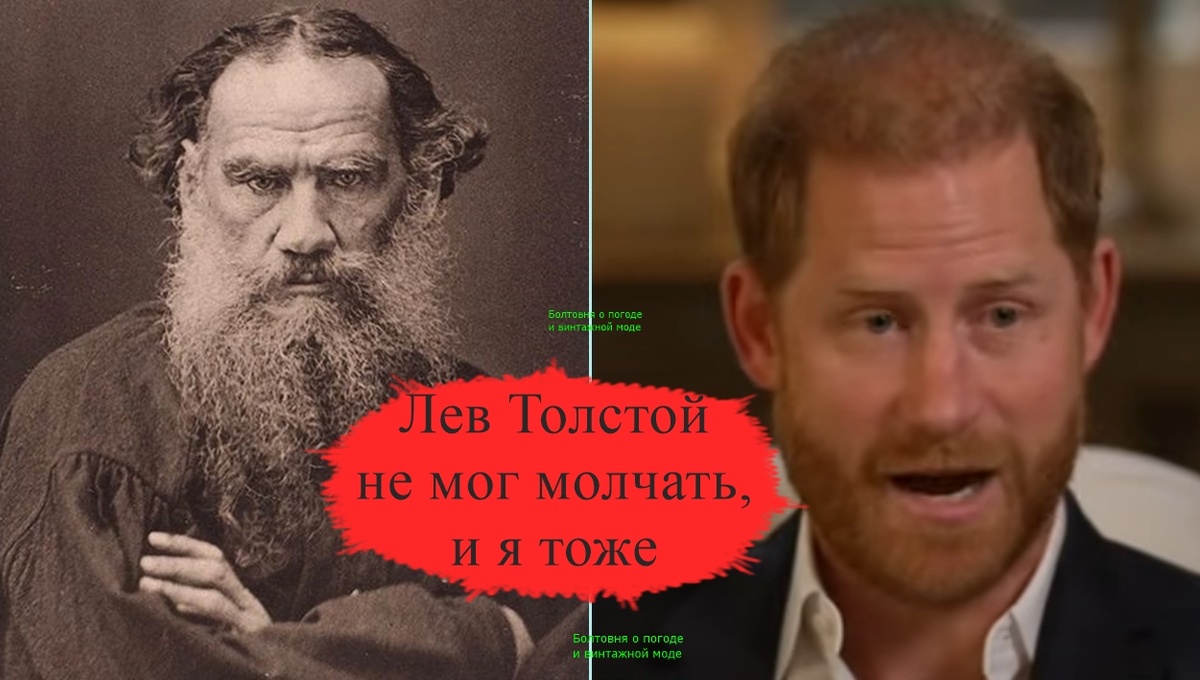 Гениальной русский писатель Лев Толстой не мог молча смотреть на социальную несправедливость, а Гарри не может обойти молчанием несправедливость по отношению к себе
