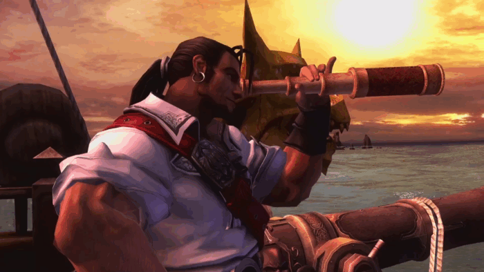 Gif картинка: отрывок из трейлера игры "Приключения капитана Блада" (2025)