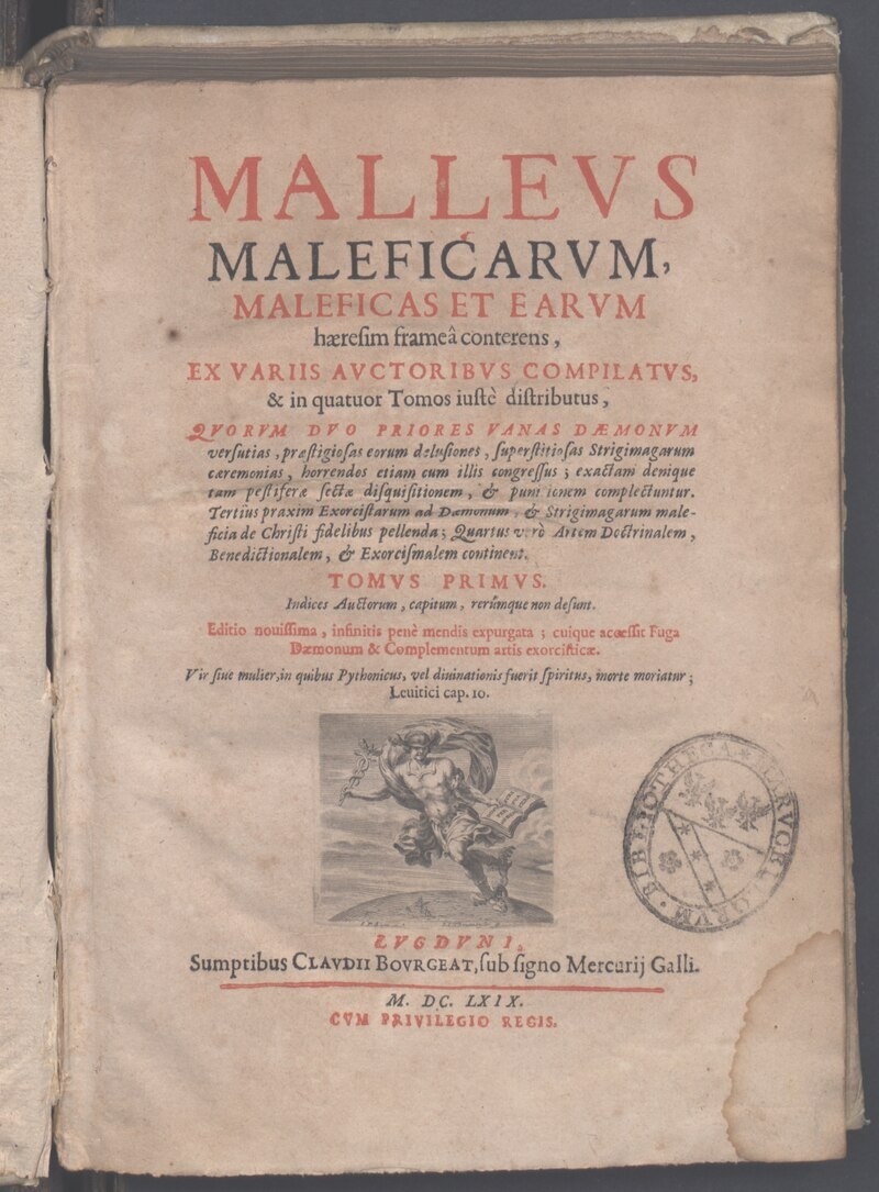 Sprenger - Malleus maleficarum. Титульный лист Лионского издания, 1669 г.