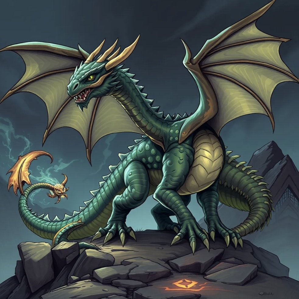 Фото сгенерированное ИИ. «ДНД дракон»