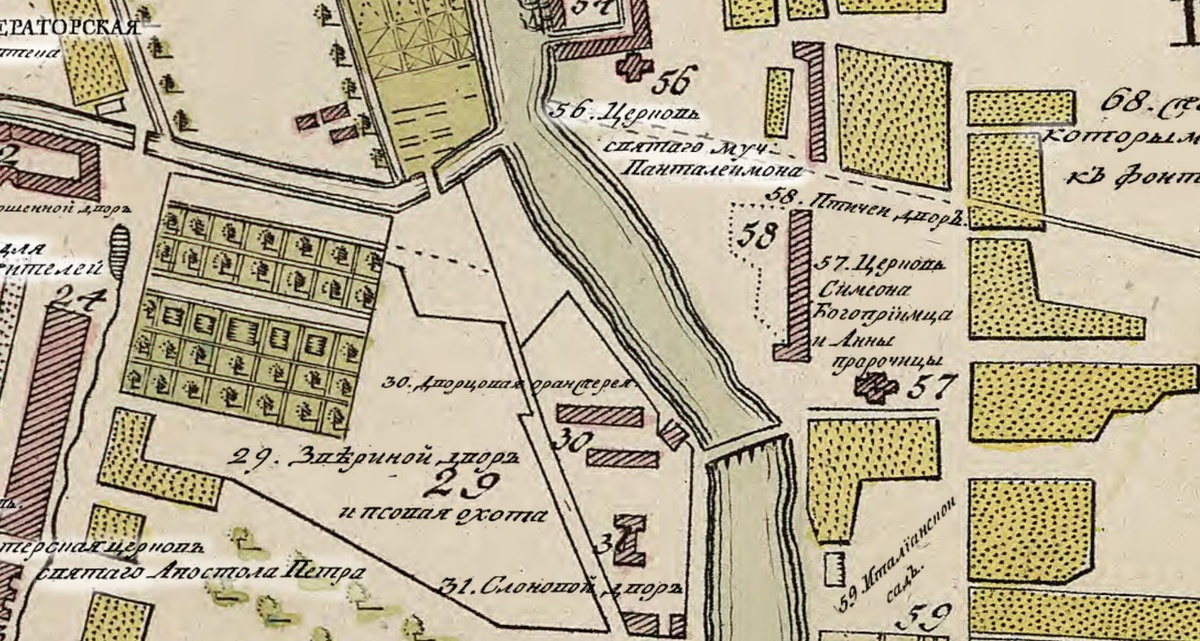 Карта Санкт-Петербурга 1737 года.