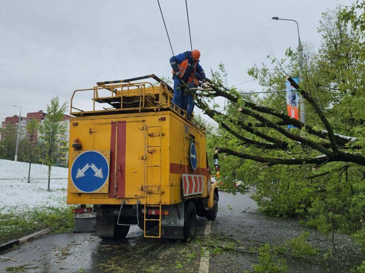    Ликвидация аварии на электросетях в результате снегопада в Подмосковье© Фото : Правительство Московской области