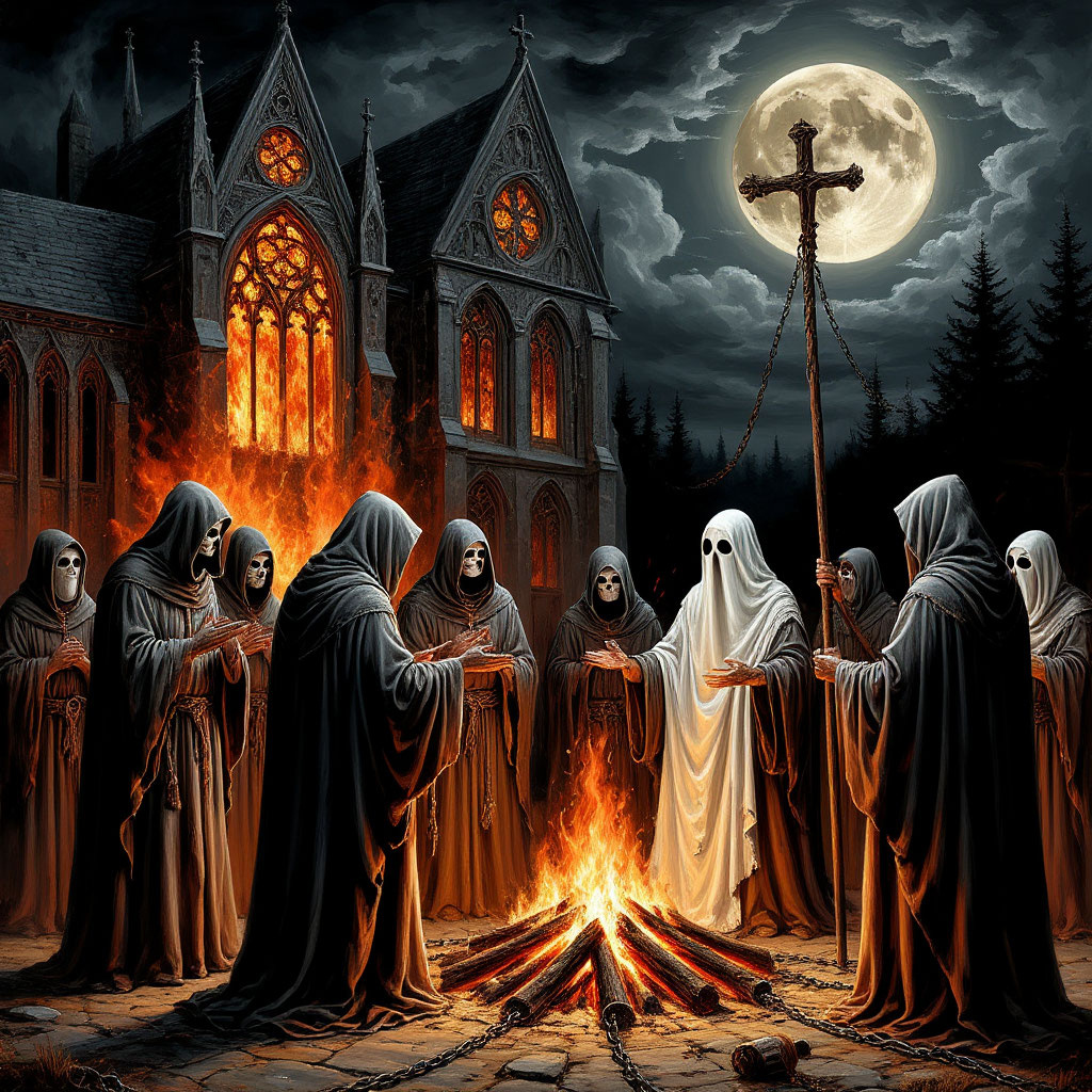 Обряд жертвоприношения. Обратите внимание на пустую бутылку