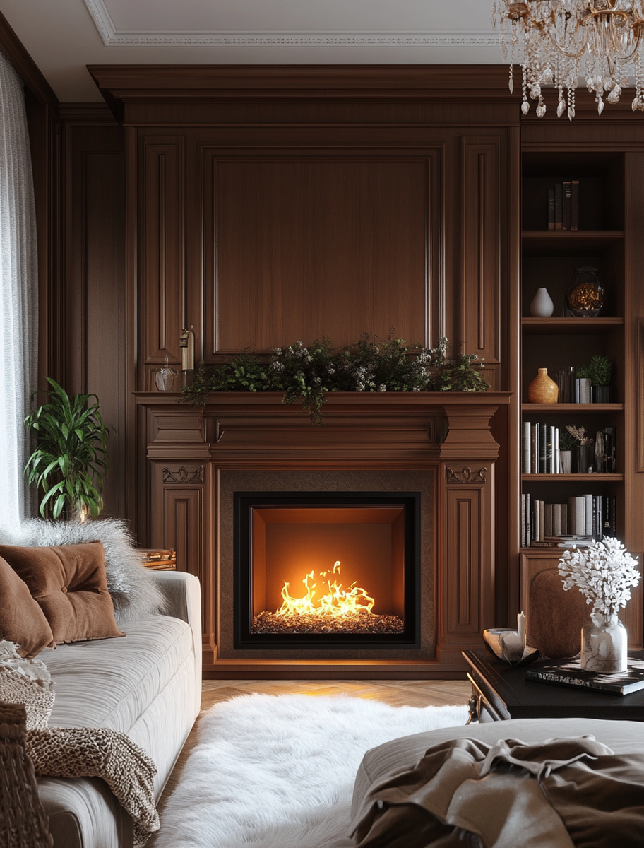    Электрический камин Sofia темный шоколад: создайте идеальный уют с эффектом 3D Fog 29 для зимних вечеров Kamin