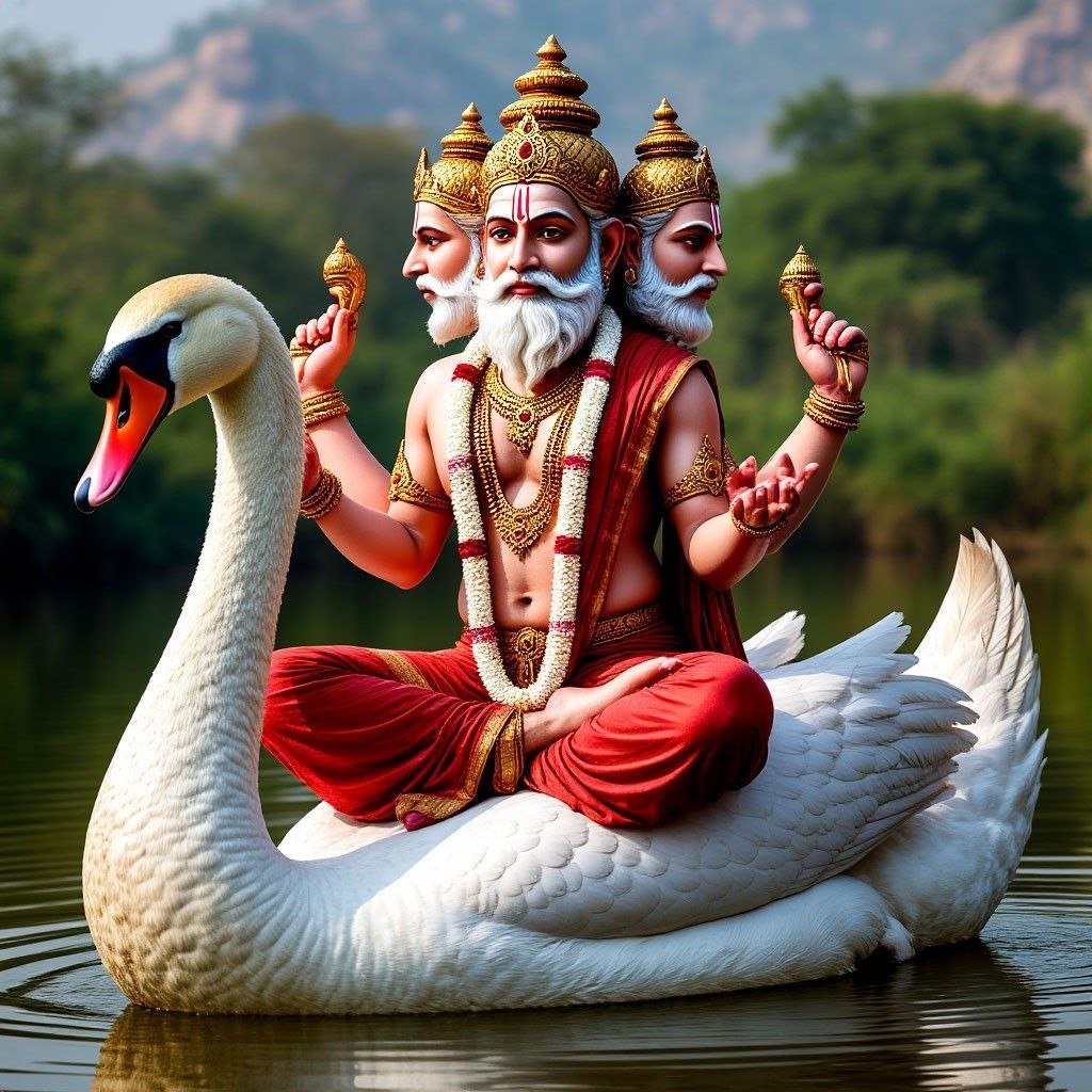 Брахма на лебеде Хамса
